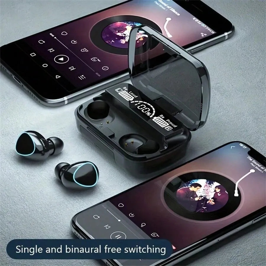 Bluetooth True Wireless Earbuds with LED Battery Display – Long Battery Life, In-Ear Design