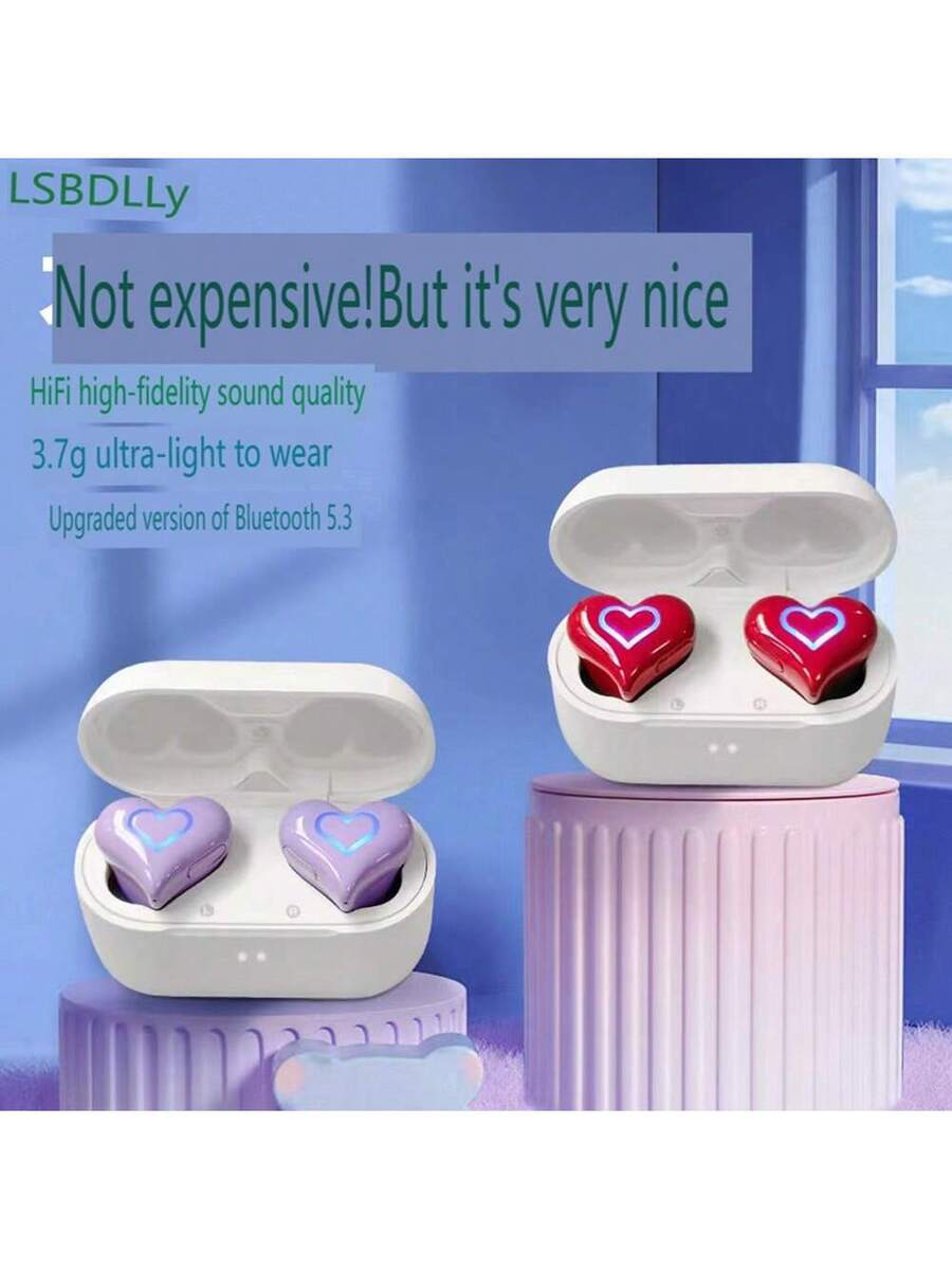 Love Keys Colorful Wireless Earphones – In-Ear Noise Canceling Headphones with Mic for Cycling Fitness Exercise Holiday Birthday Gift