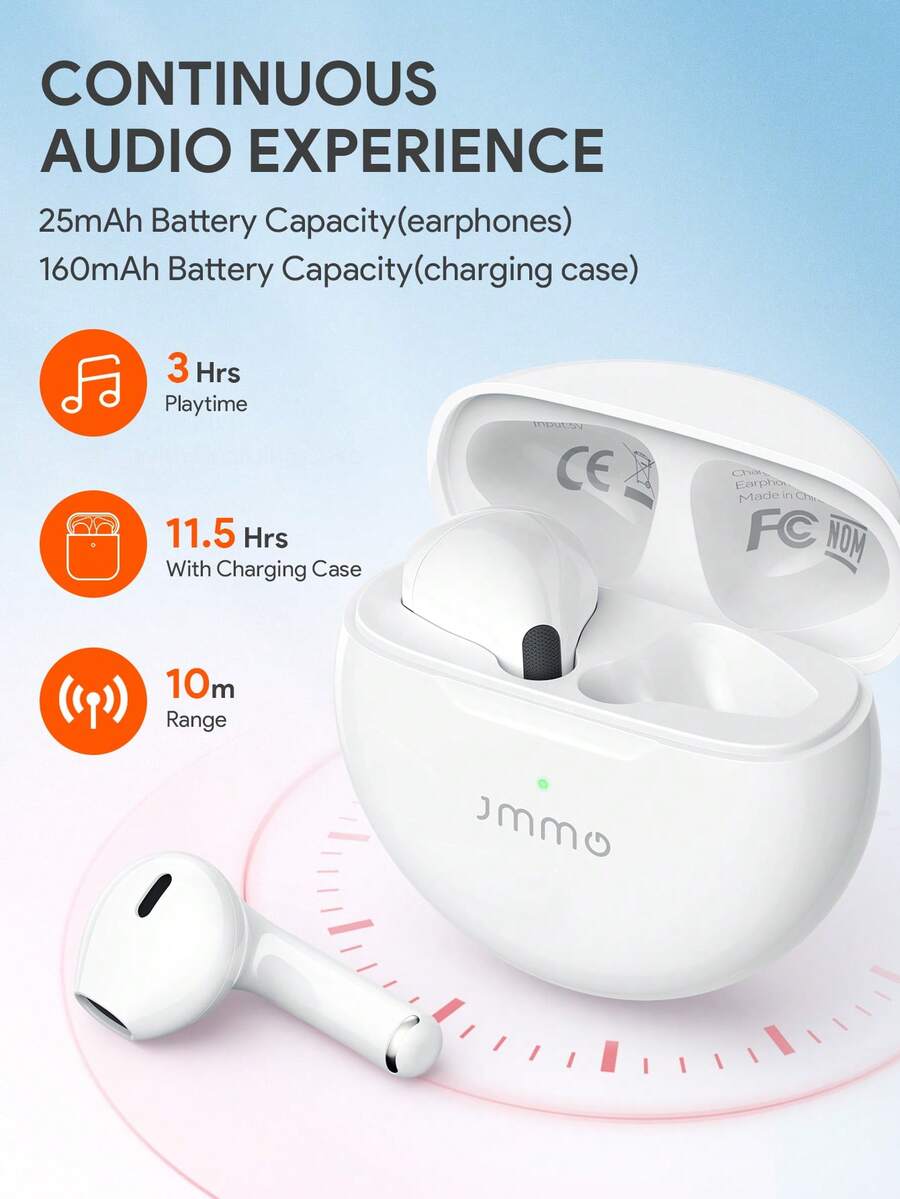 Wireless Earbuds Bluetooth 5.3 with Premium Sound – Auto Pairing Lightweight Waterproof Headphones for iOS Android Sports & Workout