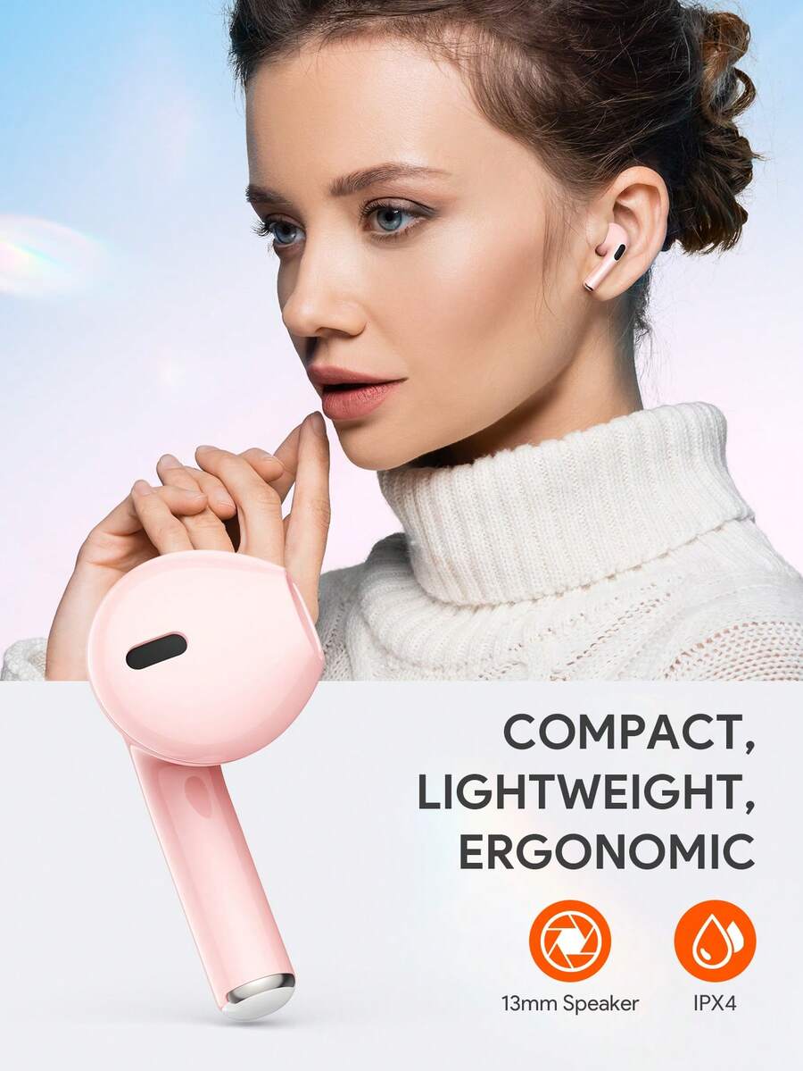 Wireless Earbuds Bluetooth 5.3 with Premium Sound – Auto Pairing Lightweight Waterproof Headphones for iOS Android Sports & Workout