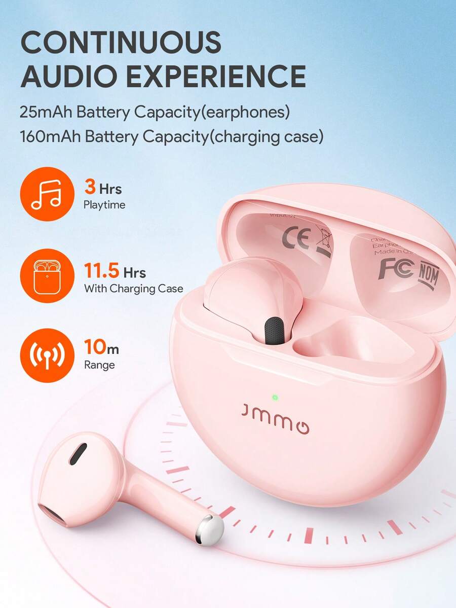 Wireless Earbuds Bluetooth 5.3 with Premium Sound – Auto Pairing Lightweight Waterproof Headphones for iOS Android Sports & Workout