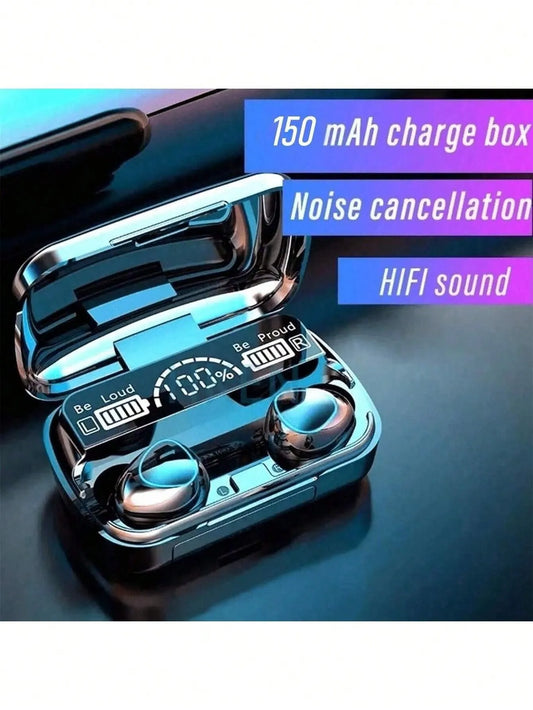Bluetooth True Wireless Earbuds with LED Battery Display – Long Battery Life, In-Ear Design