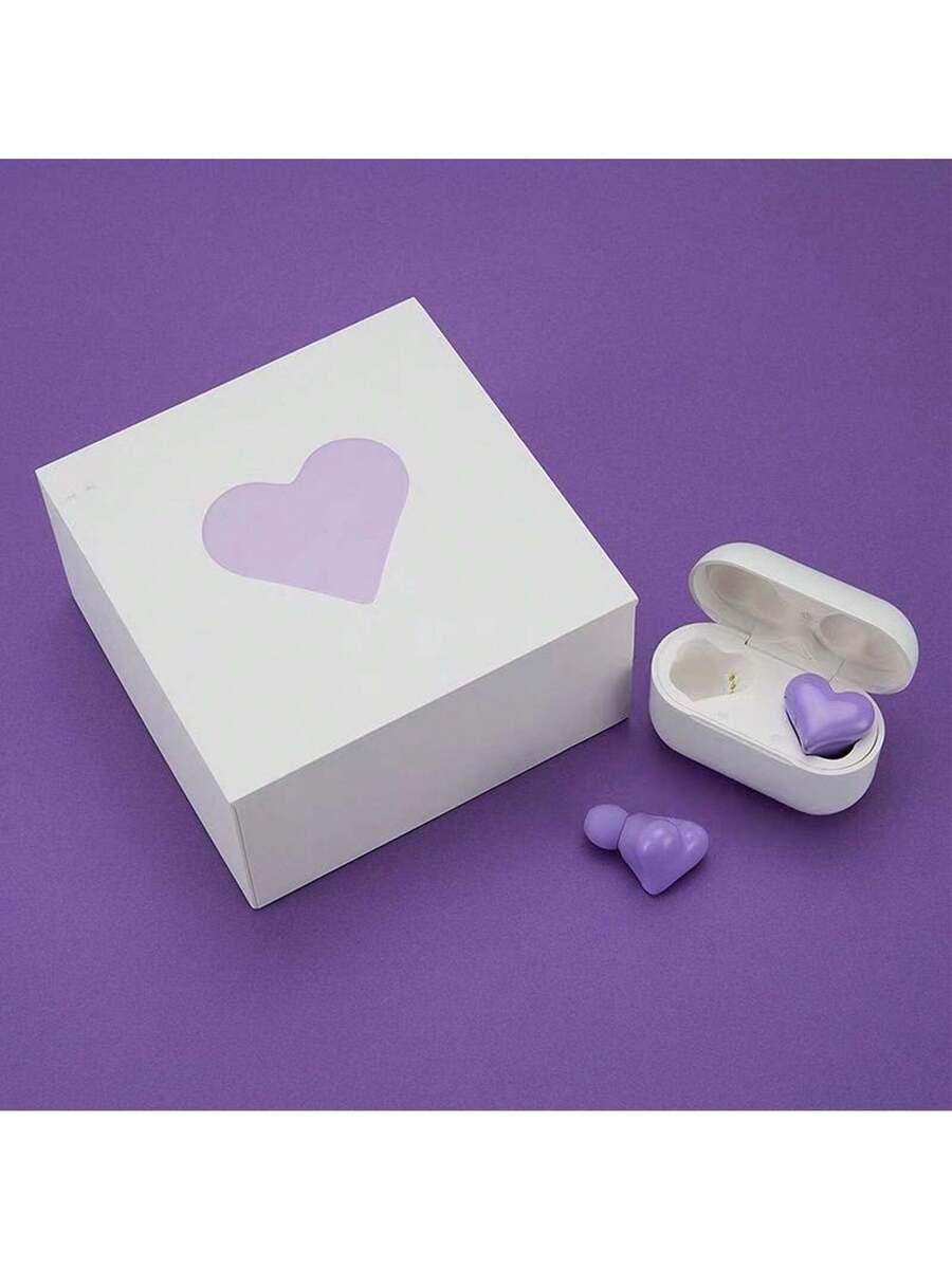 Heart Shaped Bluetooth 5.3 Earbuds – HiFi Stereo Noise Canceling In-Ear Headphones with Charging Case for Couples Valentine Travel Sport