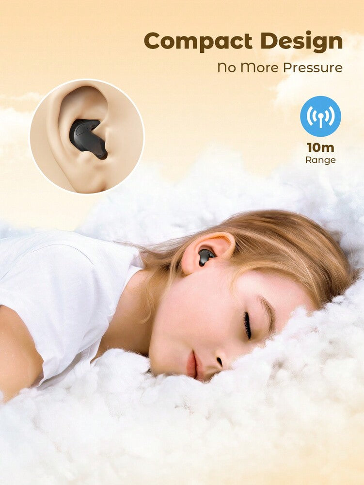 Teckwe Bluetooth 5.1 Sleep Earbuds – In-Ear Wireless Headphones with LED Display Long Battery Valentine’s Day Gift