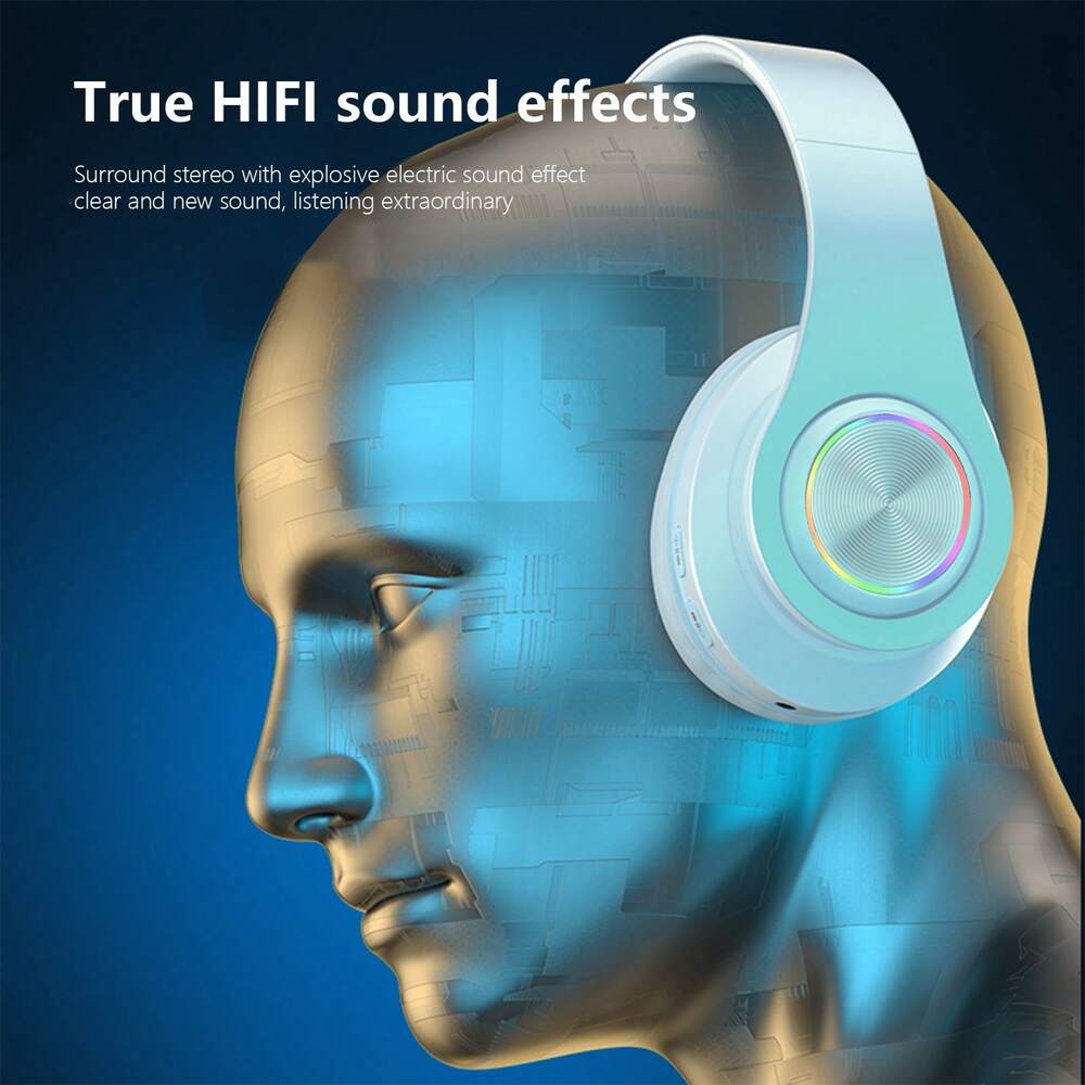 Over-Ear Wireless Noise Canceling Headphones – Foldable HiFi Stereo Long Playtime Gaming & Music Headset Lightweight Gift for Men & Women