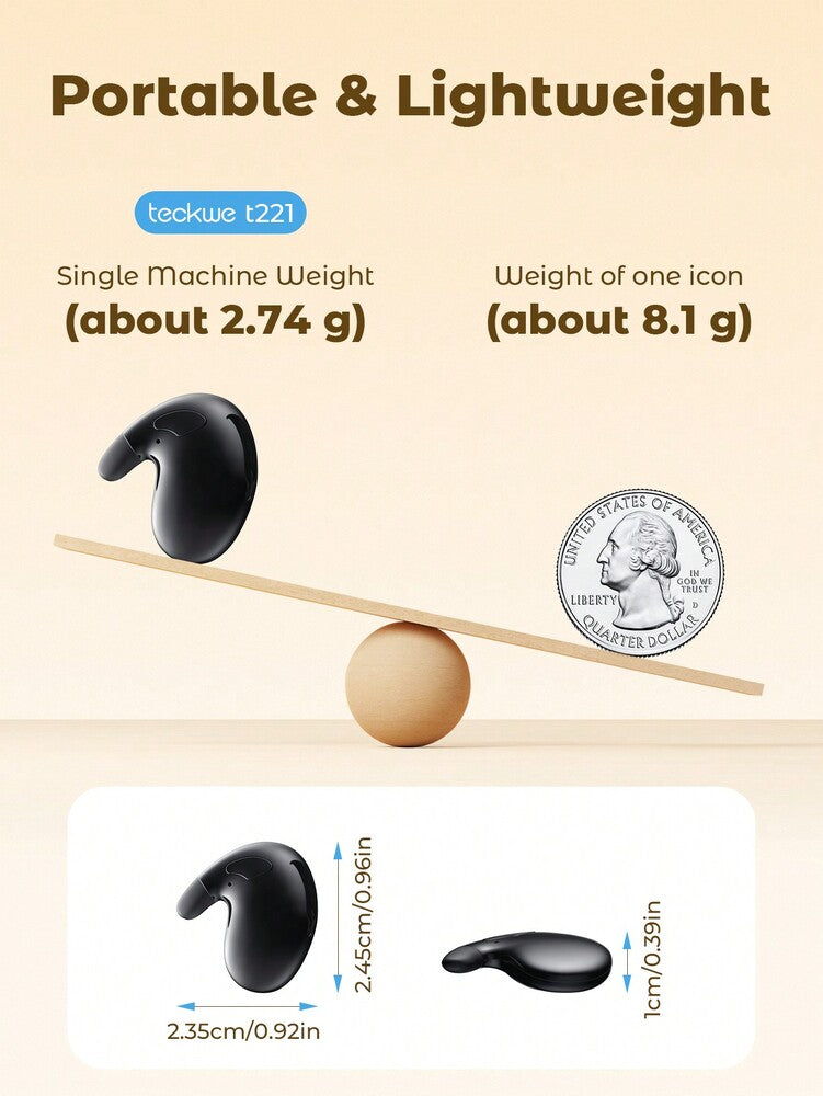 Teckwe Bluetooth 5.1 Sleep Earbuds – In-Ear Wireless Headphones with LED Display Long Battery Valentine’s Day Gift