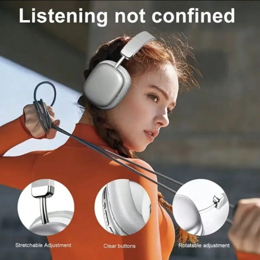 Bass Boost Bluetooth 5.0 Wireless Headphones – Sports Subwoofer Over-Ear Headset with HiFi Stereo Sound for Music & Calls