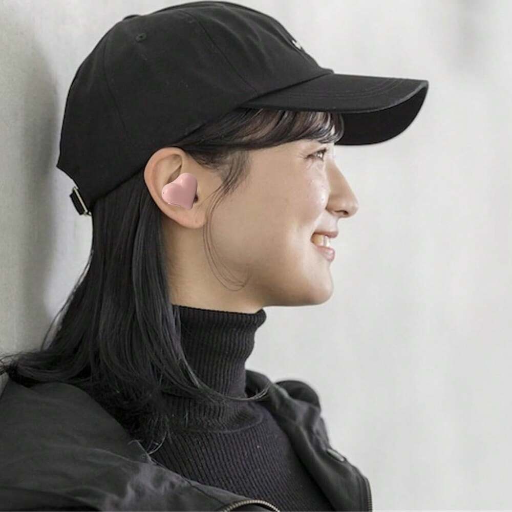 Heart Shaped Bluetooth 5.3 Earbuds – HiFi Stereo Noise Canceling In-Ear Headphones with Charging Case for Couples Valentine Travel Sport