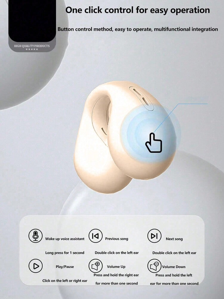 Wireless Clip-On Sports Headset – Noise Reduction Enhanced Music Effect Lightweight for Running Gym Fitness