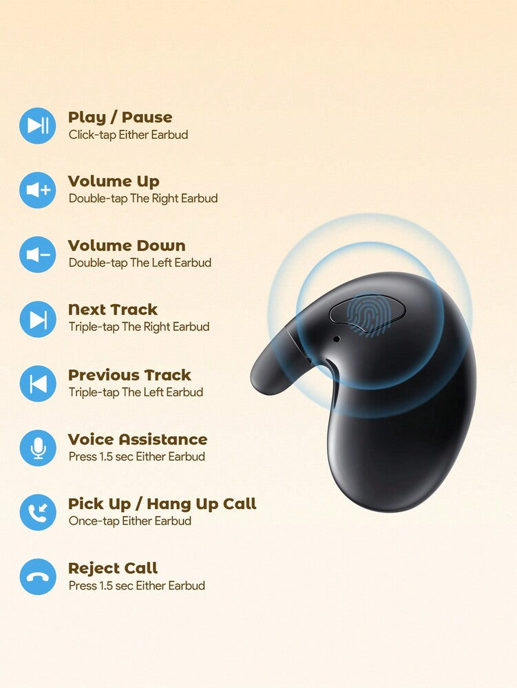 Teckwe Bluetooth 5.1 Sleep Earbuds – In-Ear Wireless Headphones with LED Display Long Battery Valentine’s Day Gift