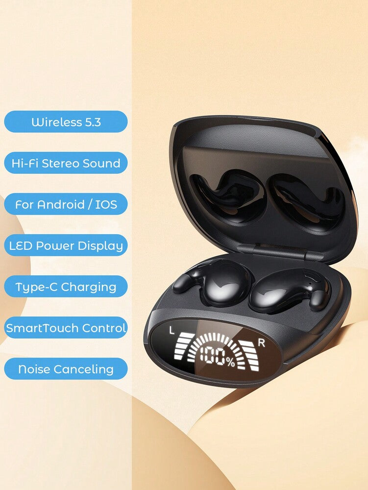 Teckwe Bluetooth 5.1 Sleep Earbuds – In-Ear Wireless Headphones with LED Display Long Battery Valentine’s Day Gift