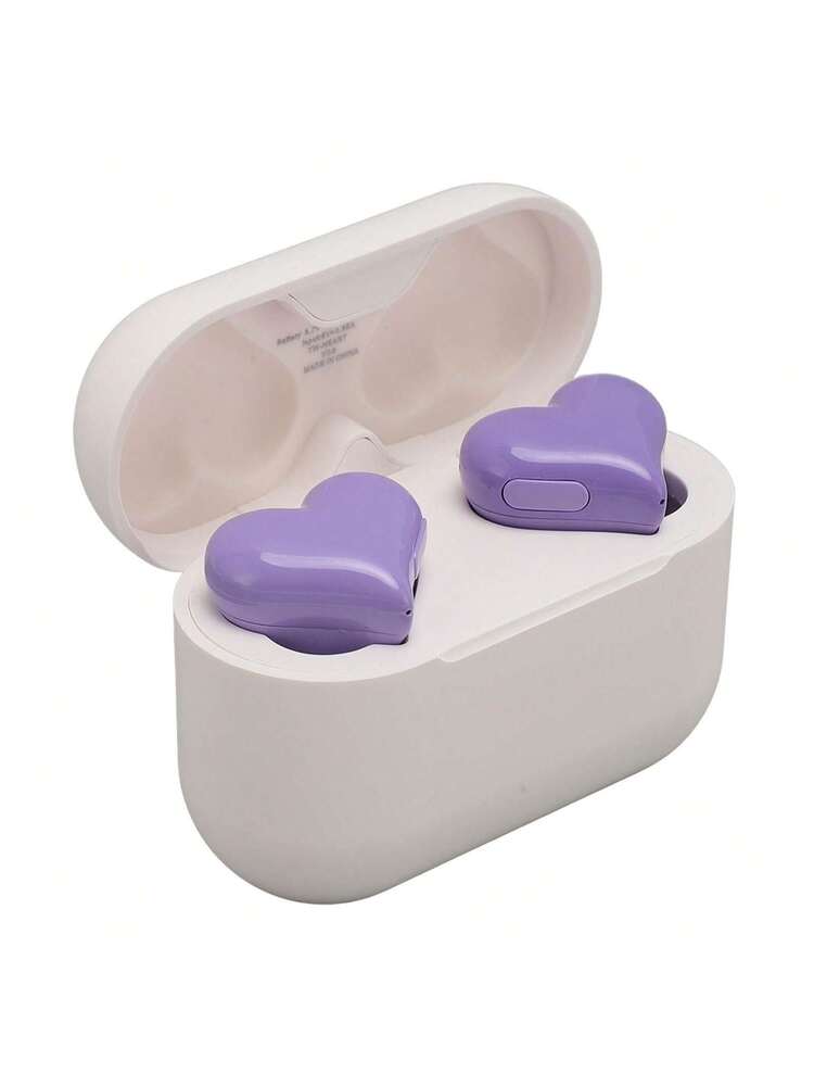 Heart Shaped Bluetooth 5.3 Earbuds – HiFi Stereo Noise Canceling In-Ear Headphones with Charging Case for Couples Valentine Travel Sport