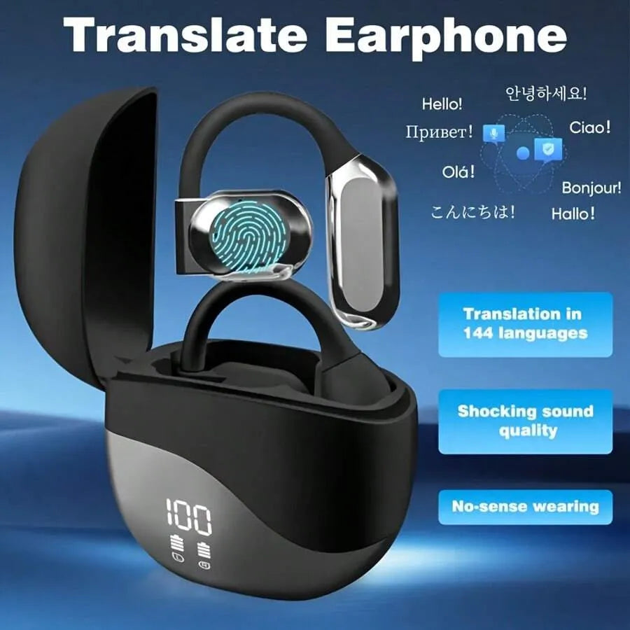 M62 Real Time Language Translator Earbuds Open Ear AI Translation Earbuds Translation Pods Translator Earbuds for Android iOS