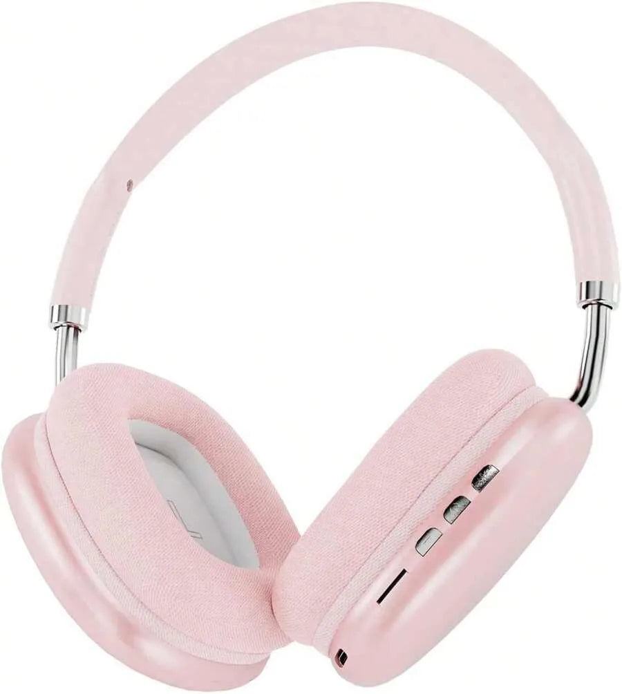 Wireless & Wired Over-Ear Headphones – 28H Playtime, Noise-Canceling, Pink