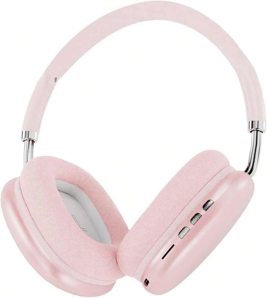 Wireless & Wired Over-Ear Headphones – 28H Playtime, Noise-Canceling, Pink