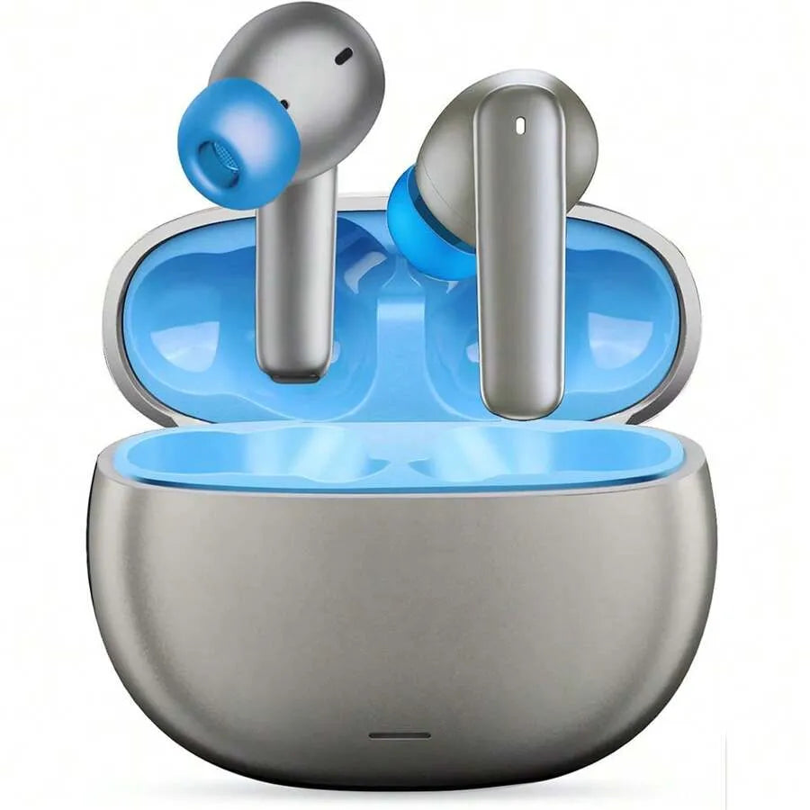 Wireless Earbuds, BT5.2V Stereo Earbuds, Wireless In-Ear Headphone Noise-Cancelling Microphone, 32H Playback Time USB Charging Case