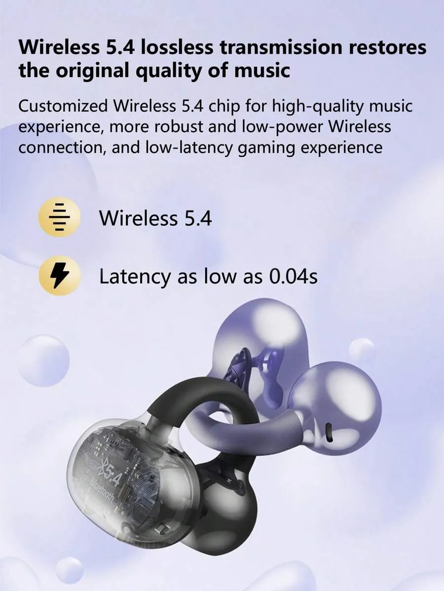 NEW SENYANG LED Display Clip-On Earphones, Sound-Proof, Long-Wearing Comfort, Open-Ear Sports Design, Wireless Bluetooth Earbuds