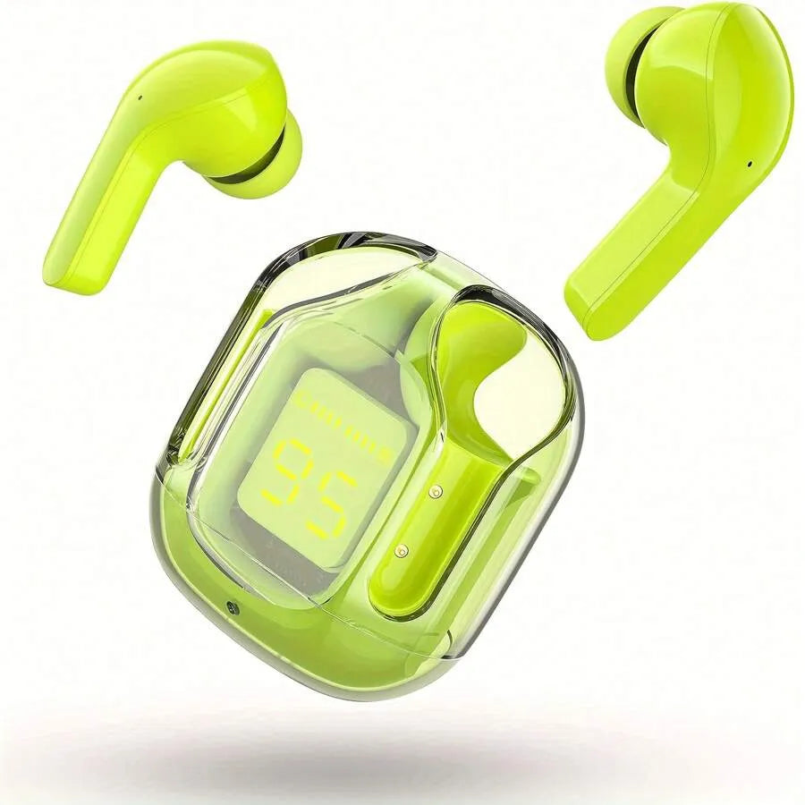 TWS Wireless Earbuds with Transparent Case, ENC Noise Cancelling, Clear Voice Calls, USB Charging – Black