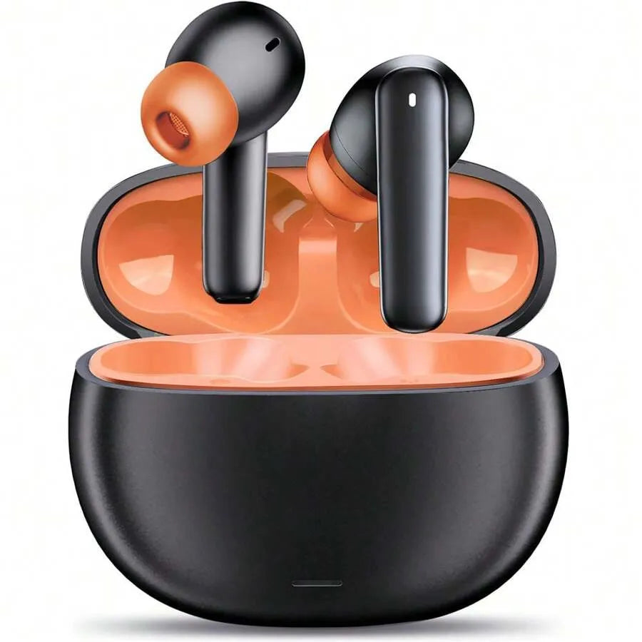 Wireless Earbuds, BT5.2V Stereo Earbuds, Wireless In-Ear Headphone Noise-Cancelling Microphone, 32H Playback Time USB Charging Case