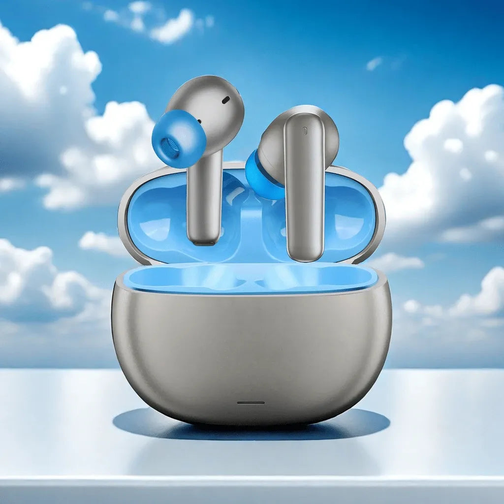 Wireless Earbuds, BT5.2V Stereo Earbuds, Wireless In-Ear Headphone Noise-Cancelling Microphone, 32H Playback Time USB Charging Case