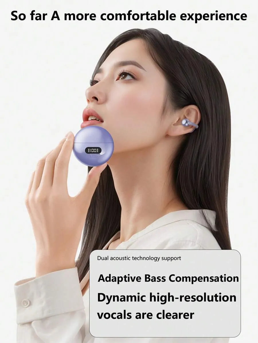 NEW SENYANG LED Display Clip-On Earphones, Sound-Proof, Long-Wearing Comfort, Open-Ear Sports Design, Wireless Bluetooth Earbuds