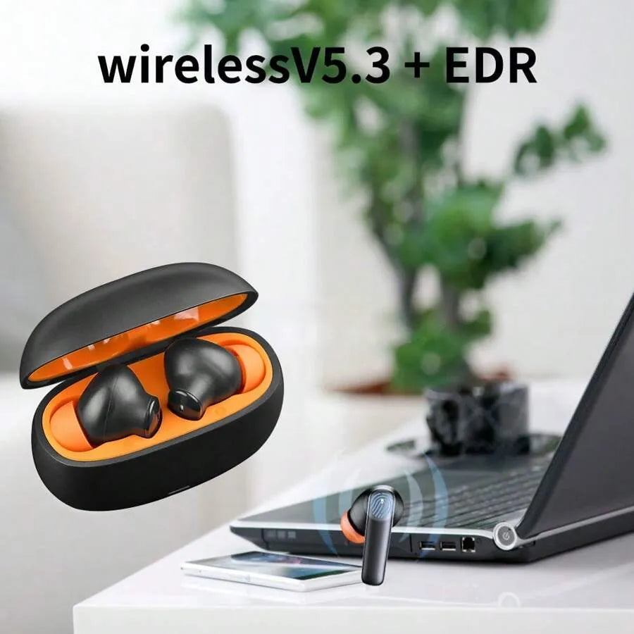 Wireless Earbuds, BT5.2V Stereo Earbuds, Wireless In-Ear Headphone Noise-Cancelling Microphone, 32H Playback Time USB Charging Case