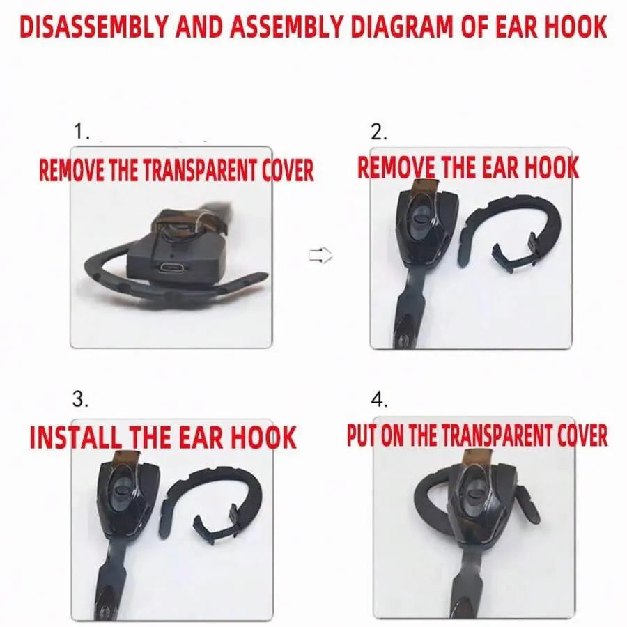 1PC Single Wireless Bluetooth Headphones Business Earphone with Microphone - Rechargeable and Standby