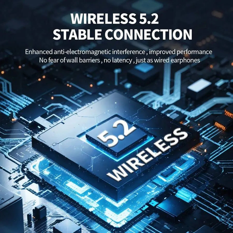 Wireless Earbuds, BT5.2V Stereo Earbuds, Wireless In-Ear Headphone Noise-Cancelling Microphone, 32H Playback Time USB Charging Case