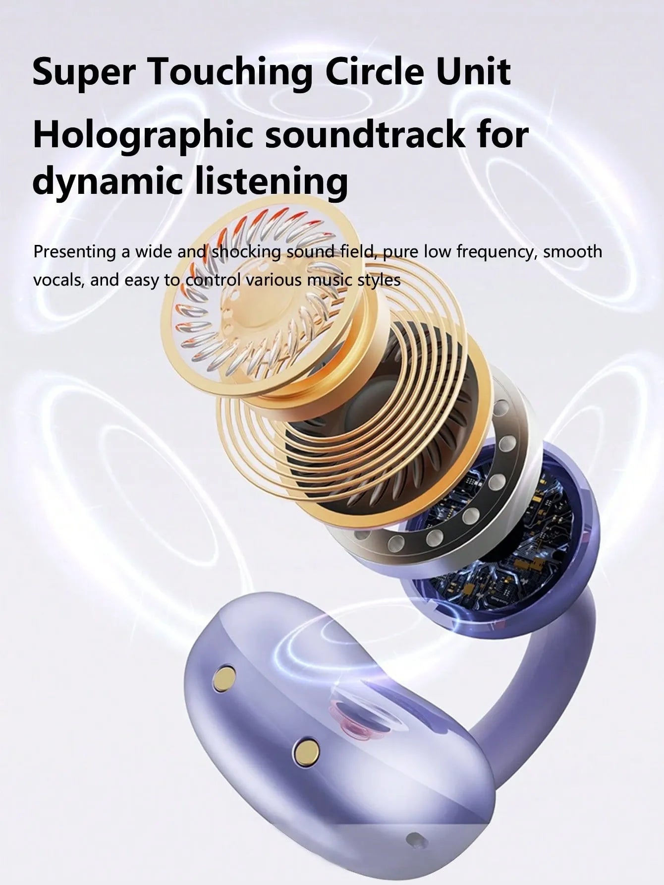 NEW SENYANG LED Display Clip-On Earphones, Sound-Proof, Long-Wearing Comfort, Open-Ear Sports Design, Wireless Bluetooth Earbuds