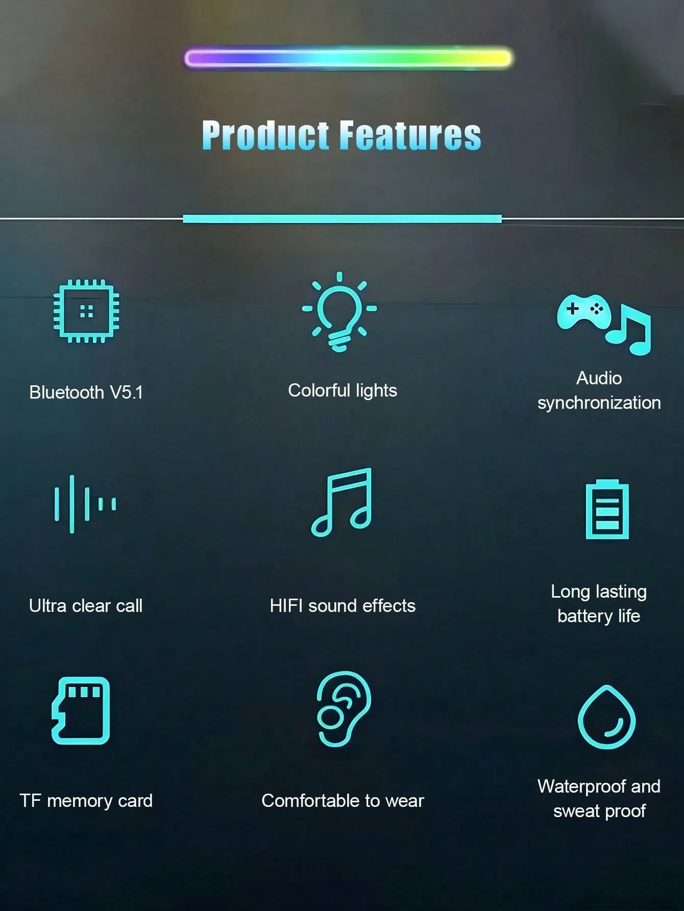 Wireless Gaming Headset – White Foldable Bluetooth Headphones with LED Lights & Deep Bass