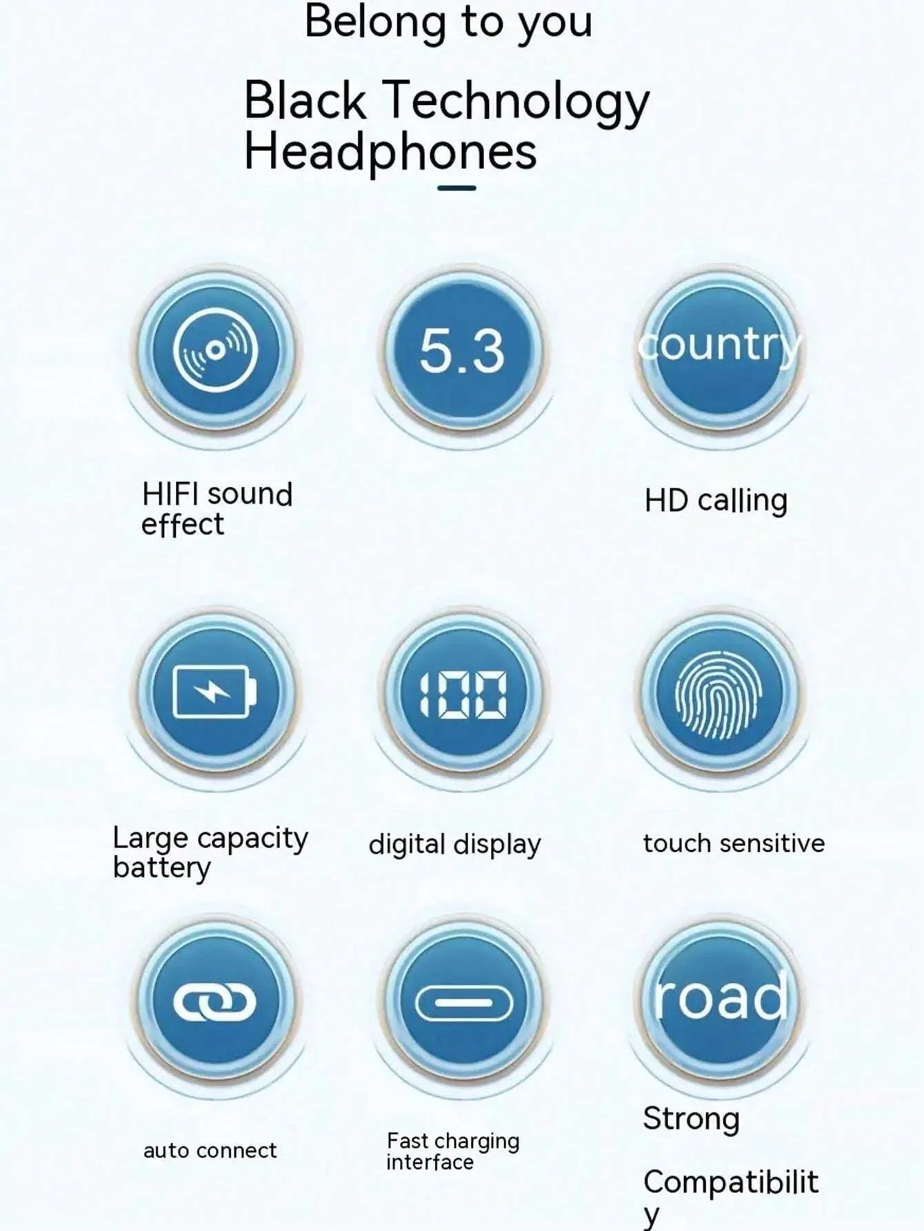 Wireless Earphones Touch Control Earphones Clip-On Earphones Compatible with iPhone Earbuds