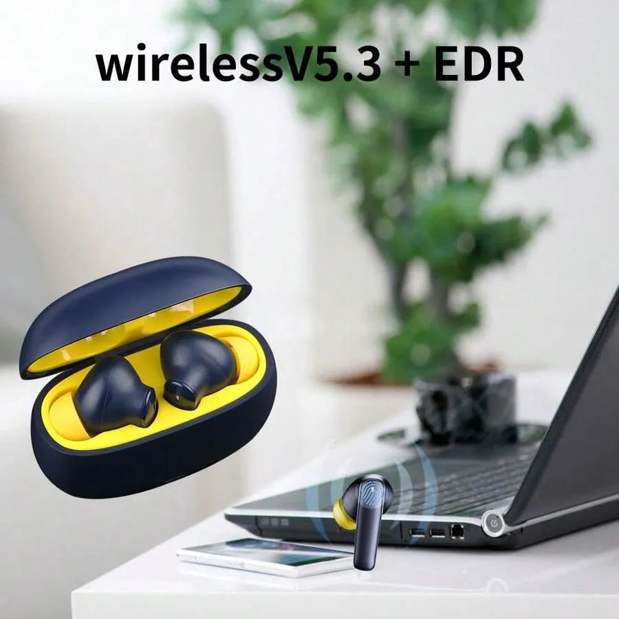 Wireless Earbuds, BT5.2V Stereo Earbuds, Wireless In-Ear Headphone Noise-Cancelling Microphone, 32H Playback Time USB Charging Case