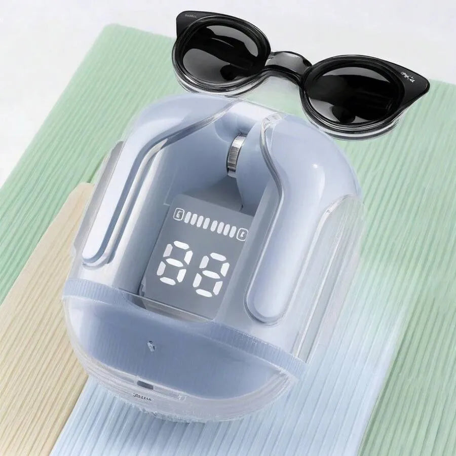 Wireless Earbuds With Multi-Color Semi-Transparent Design & LED Digital Display